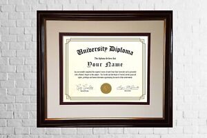 Oversize 16x20 Certificate Law Degree /License Mahogany Frame  Double Matted 