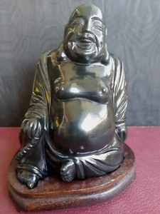 Scultura Di Buddha In Onice Nera - Foto 1 di 2