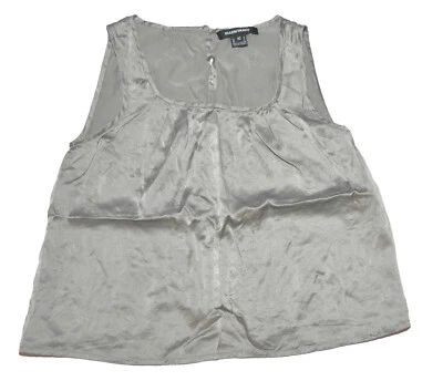 Blusa sin mangas 100 % seda gris Ellen Tracy para mujer talla 10 Foto 1 de 4