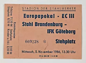 Orig. Ticket Stahl Brandenburg IFK Göteborg 1986 Sverige DDR biljet Uefa Cup GDR - Bild 1 von 2