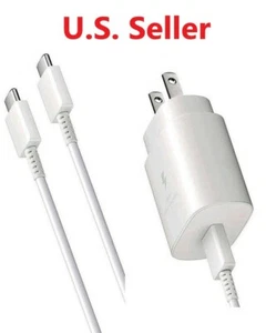 25w Type USB-C  Fast Wall Charger+ Cable For Samsung Galaxy A01 A21 A51 A71 S10 - Picture 1 of 4