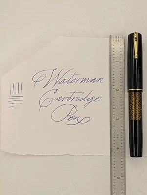 Pluma Estilográfica Waterman Cartucho Vidrio Negro Oro 14k Plumín Como Encontrado Foto 1 de 4
