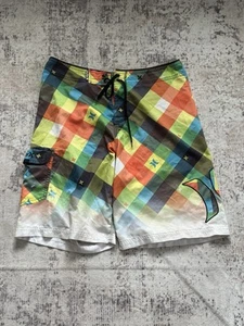 Hurley Phantom Board Shorts Men Size 34 Multicolor Geometric Print Polyester EUC - Picture 1 of 7