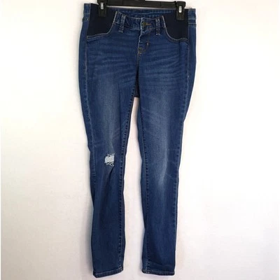 Old Navy Maternity Jeans Women's 6 Blue Stretch Rockstar Super Skinny Side Panel - Image 1 of 4
