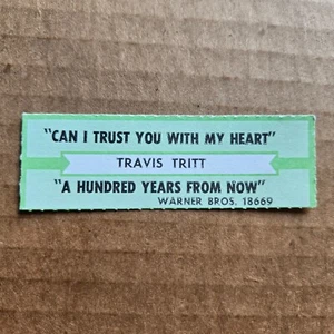 TRAVIS TRITT Can I Trust You With My Heart JUKEBOX STRIP Record 45 rpm 7" - Picture 1 of 1