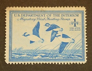 Sello de caza de patos federales RW15 MNH, OG sello de caza de aves migratorias 1948 - Imagen 1 de 2