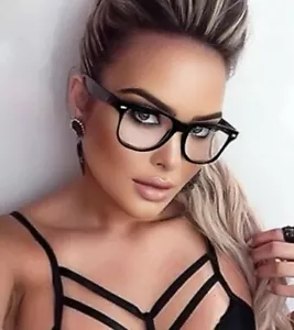 Sexy CRYSTAL Classic Style Naughty Teacher Big Hot Frames Women Men Eyeglasses - Picture 1 of 14