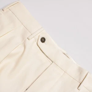 Incotex NWT Chinos / Casual Pants Size 48 (US 32) in Solid Ivory 100% Cotton - Picture 1 of 16