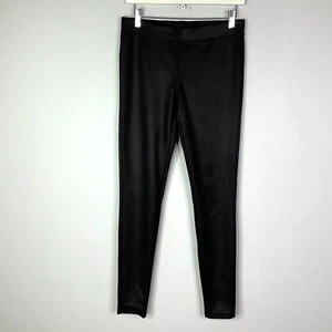 Express Leggings Womens Size Small Coated Scuba Stretch Black Pull On - Picture 1 of 12