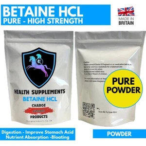 Betaine HCL Powder Vegan Improve Digestion Digestive Stomach Acid Liver Heath - Picture 1 of 7