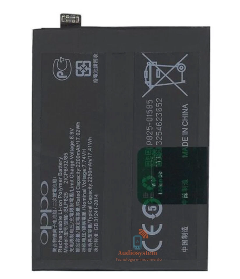 BATTERIA ORIGINALE per OPPO FIND X3 NEO CPH2207 / RENO 5 CPH2145 BLP825 4500MaH