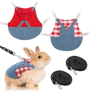 Small Red Rabbit Harness and Leash Set for Bunny Kitten Puppy Walking - Picture 1 of 6