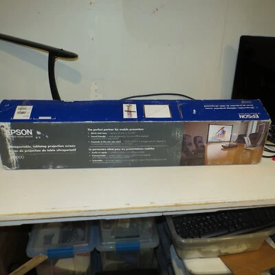 Epson ES1000 16:9 Tabletop Portable Projector Screen 50” VERY GOOD CLEAN - Image 1 of 4
