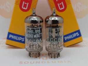 Philips ECC83 12AX7 Short Plates Matched Pair - Heerlen 1962 - Near NOS - Picture 1 of 8