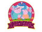 Peppa Pig & Friends RAINBOW Card Birthday Cake Topper PERSONALISED NAME AND AGE