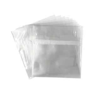 CD Jewel Case Sleeves 6 1/8 x 5 1/8 Inches Crystal Clear Self-Seal Resealable... - Picture 1 of 6