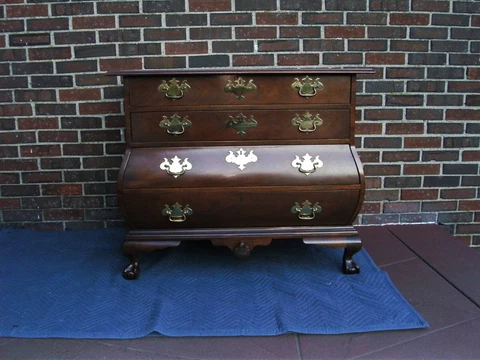 Baker Furniture Mahogany Chippendale Bombe Chest Cover