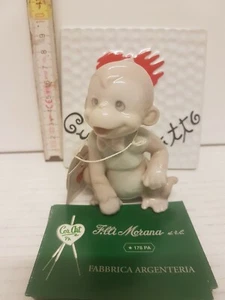 SCIMMIA DECORATA A MANO In PORCELLANA LUCIDA CUORE MATTO ArtigianalE ALT 9-11 - Foto 1 di 2