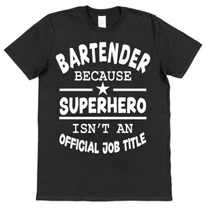 T-Shirt Superhero Barkeeper lustiges Geschenk für Barkeeper Pub Bar Arbeiter - Bild 1 von 5