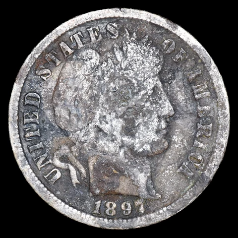 1897-S BARBER DIME ✪ VG DETAILS ✪ 10C SILVER COIN SCARCE DATE L113 ◢TRUSTED◣ Cover
