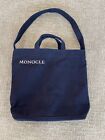 Monocle Magazine Med. Size Thick Navy Blue Canvas Shoulder Tote Bag