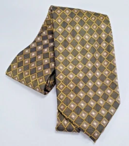 Corbata Henry Jacobson Para Hombre Oro Azul Diamante Seda 60 x 4 Hecha a Mano - Imagen 1 de 5