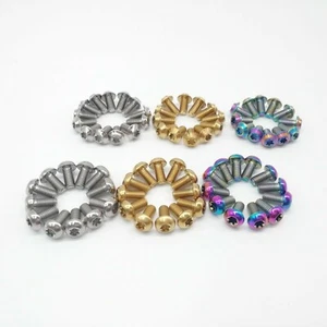 12 Stück M5x10 mm Titan Ti Fahrradschrauben für Rotor Scheibenbremse Torx T25 Gold Rainbow  - Bild 1 von 7