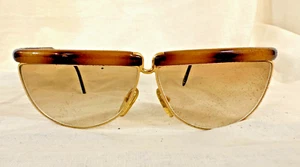 Gianfranco Ferre sunglasses tortoise gold alutanium metal vintage 90s rounded - Picture 1 of 6