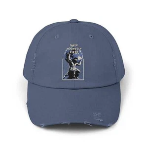 "Save Yourself First" Atlas Unisex Distressed Cap - Picture 1 of 29