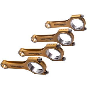 4x Titanized Connecting Rods Rod for Mitsubishi 4B11 4B11T 2.0L engine 5.874" - Picture 1 of 11