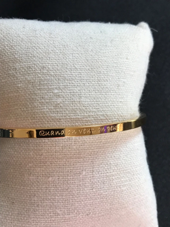 bracelet message plaque or - Photo 1/1