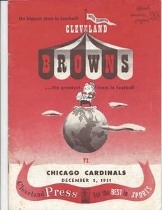 1951 12/2 Football Programm Chicago Cardinals Cleveland Browns Sehr guter Zustand Otto Graham 4TD - Bild 1 von 12