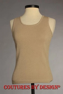 St John Knits Santana Shell Top Tank Bamboo Sz Ex-Petite NWT MSRP $590 - Image 1 of 4