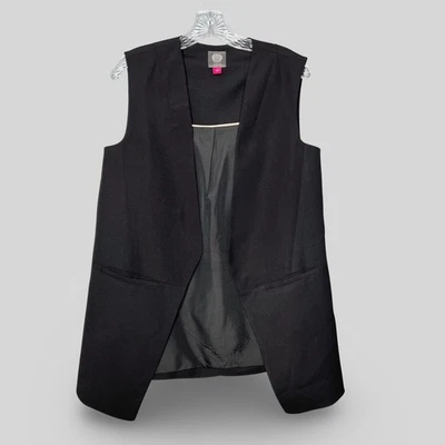 Chaleco Vince Camuto Top Bolsillos Abiertos Negro Sin Mangas Carrera Talla 6 Foto 1 de 4