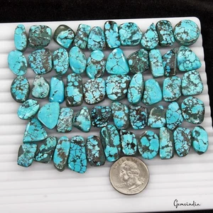 430 Ct/52 Pcs Natural USA Blue Green Turquoise Mix Cab Loose Wholesale Gemstones - Picture 1 of 5