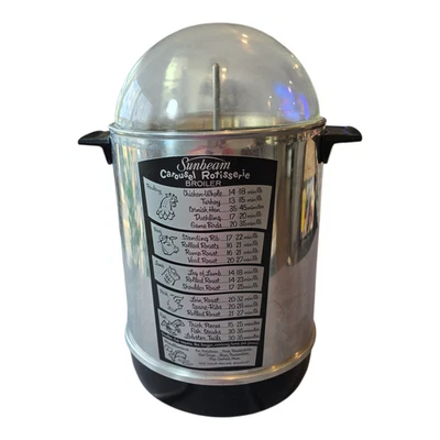 ¡PROBADO! Cocina asadora Sunbeam Carousel vintage años 60 con cúpula de vidrio Foto 1 de 4