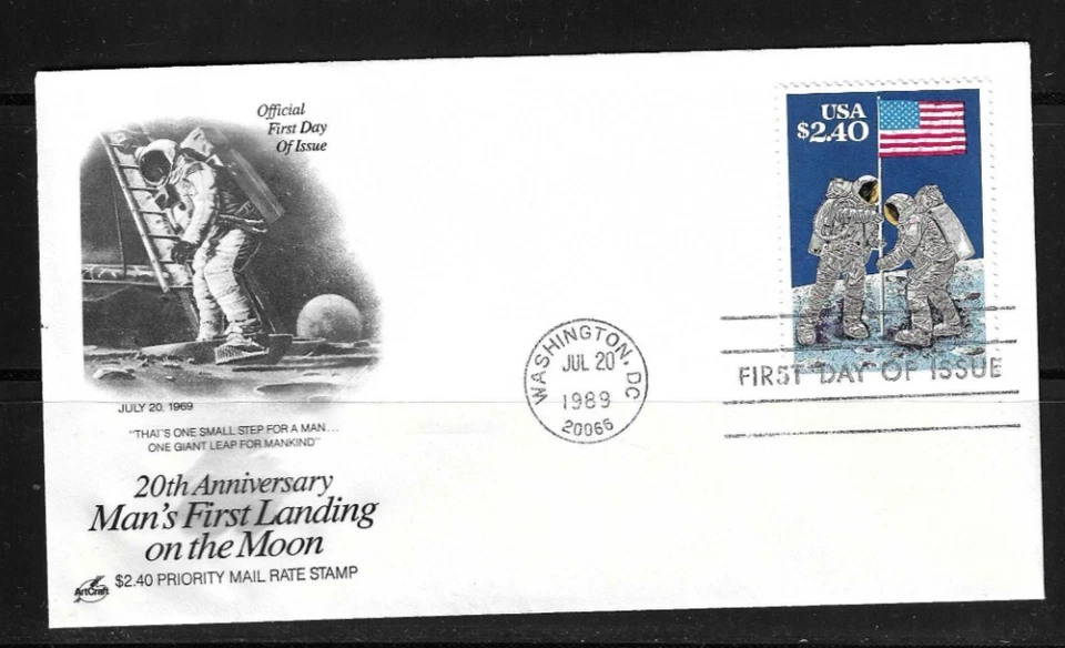 US SC # 2419 Moon Landing  FDC . Artcraft Cachet - Image 1 of 1