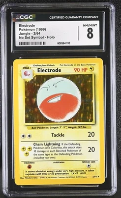 CGC 8 Electrode 1999 Jungle 2/64 No Set Symbol Holo Pokemon Card - Image 1 of 2