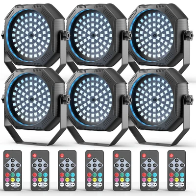 Par Light 60LED RGB DMX Strobe Stage Lighting Party Disco DJ Lights with Battery - Image 1 of 4