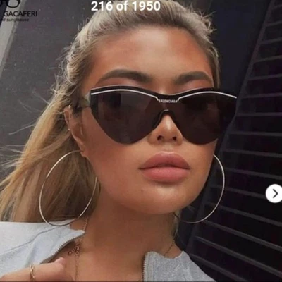 Gafas de sol BALENCIAGA SKI CAT negras escudo sin montura auténticas de Japón Foto 1 de 4