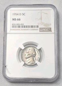 1954-D Jefferson Nickel MS-66 NGC Certified - Picture 1 of 2