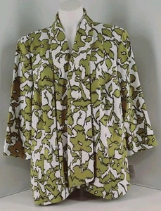Chaqueta Traje Kasper Lima Multicolor Frente Abierto, Manga Larga Pulsera. 24W - Imagen 1 de 11