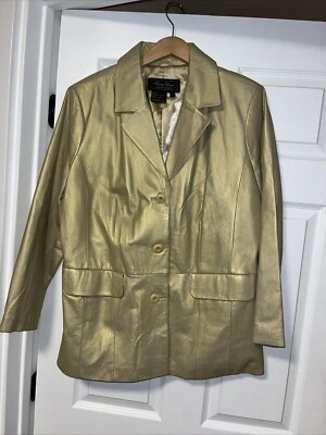 Jaqueta de couro real Terry Lewis Classic Luxuries ouro amarelo manteiga Petit 1X - Imagem 1 de 4