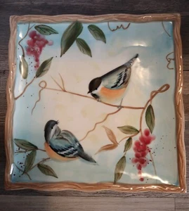 Cracker Barrel 8” Appetizer Salad/Snack Plate " Nature Walk" Birds by Susan - Picture 1 of 2