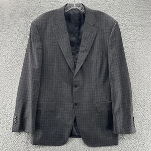 Canali Jacket Mens EU 52 52R US 42 Gray Plaid Wool 2 Button Blazer Sport Coat - Picture 1 of 13
