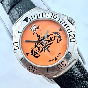 Batista WWE Mens Orange Dial Black Band Watch F3252611/GT - Has New battery - Picture 1 of 12