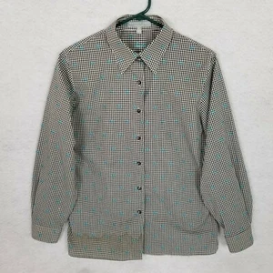 FOXCROFT Women's Wrinkle Free Classic Fit Black White Check Top ~ Size 10 - Picture 1 of 7