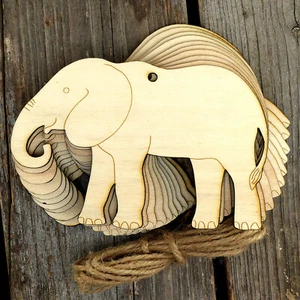 10x Wooden Elephant Walking Craft Shapes 3mm Plywood Safari - Picture 1 of 3
