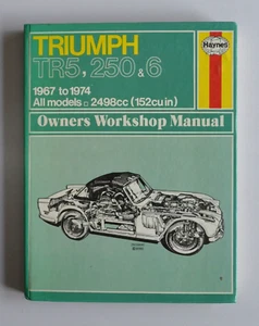 Triumph TR5, 250 & 6 Haynes Owners Workshop Manual 1967 - 1974 all models 2498cc - Picture 1 of 9