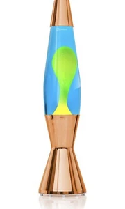 Lampe à lave Mathmos cuivre jaune bleu rose or décoration maison chevet rétro - Photo 1/2